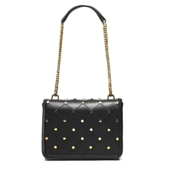 LOVE Moschino Borsa PU Nero Vegan Leather Studded Black Crossbody Bag NWT - Picture 3 of 15